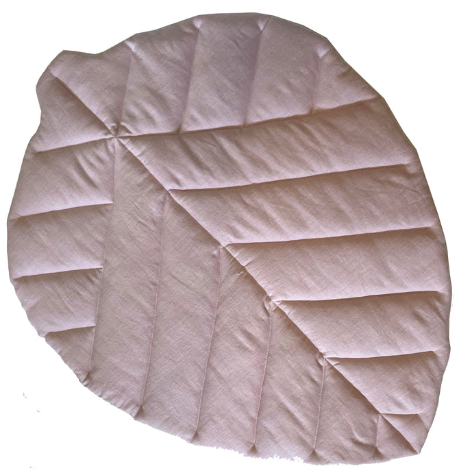 Linen Leaf Play Mat. Dusty rose. M size