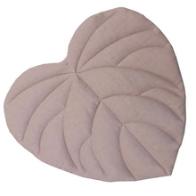 Load image into Gallery viewer, Linen Leaf  Play Mat.  Dusty rose &amp; Light grey. S size.