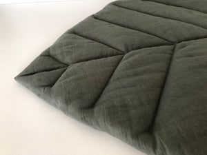 Stonewashed Linen Fabric. Olive Green