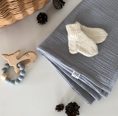 Muslin Blanket. Light Grey