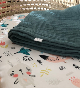 Muslin Blanket. Teal