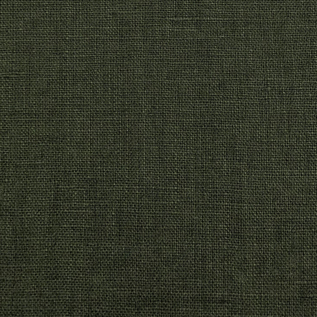 Stonewashed Linen Fabric. Moss Green