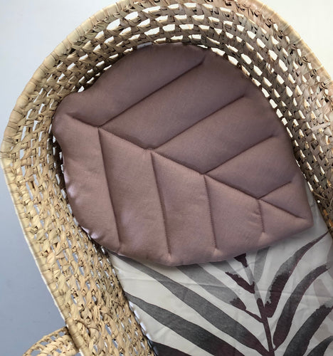 Baby Flat Pillow. Leaf. Dusty Rose