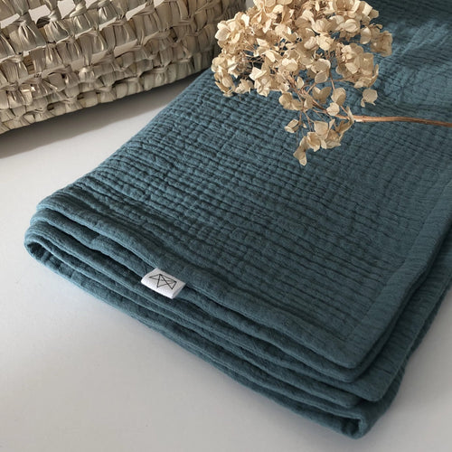 Muslin Blanket. Teal