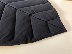 Stonewashed Linen Fabric. Midnight Blue