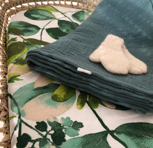 Load image into Gallery viewer, Muslin Blanket. Teal