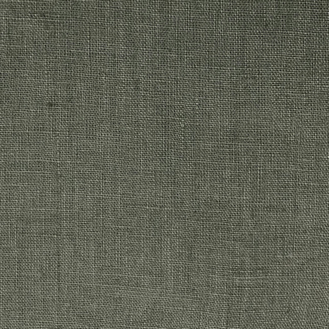 Stonewashed Linen Fabric. Olive Green